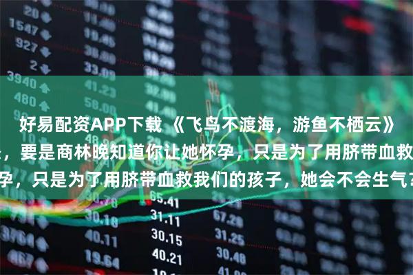 好易配资APP下载 《飞鸟不渡海，游鱼不栖云》商林晚陆传峯苏妍 “传峯，要是商林晚知道你让她怀孕，只是为了用脐带血救我们的孩子，她会不会生气？”