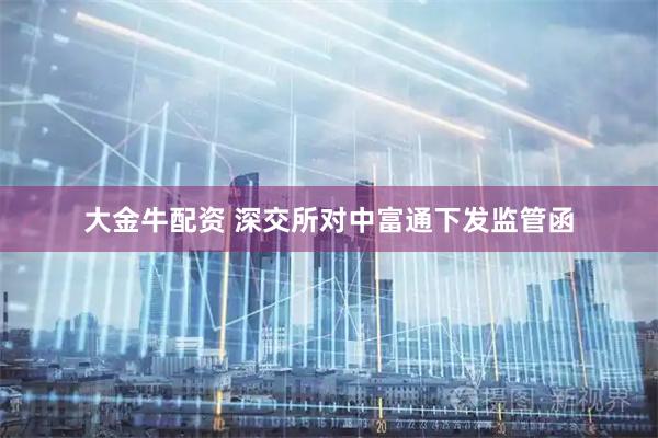 大金牛配资 深交所对中富通下发监管函